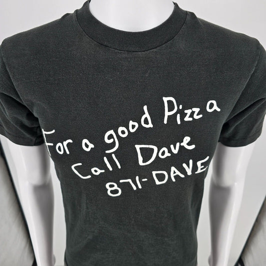 Vintage 1990s Dave's Pizza "For a Good Pizza Call Dave 871-DAVE" T-Shirt (XS)