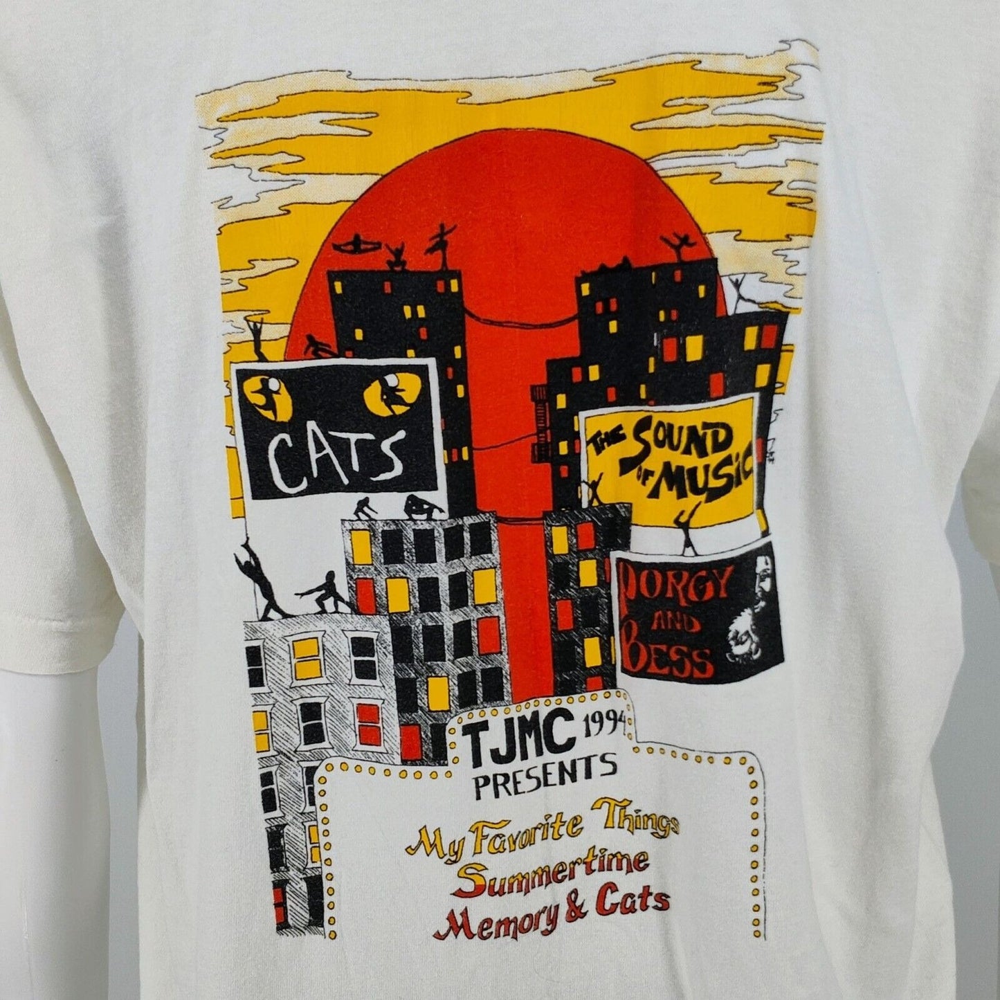 Vintage 1994 Single Stitch "TJMC Presents" Musical Theatre Graphic T-Shirt (XL)