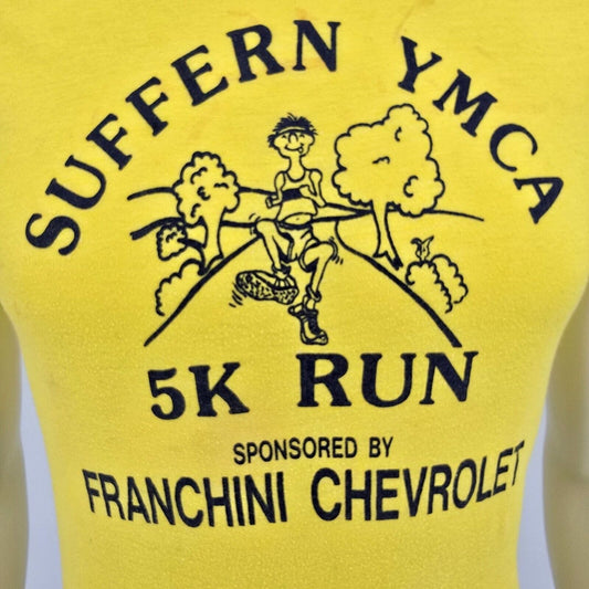 Vintage 1980s Suffern YMCA 5k Run Sponsored by Franchini Chevrolet T-Shirt (XS)