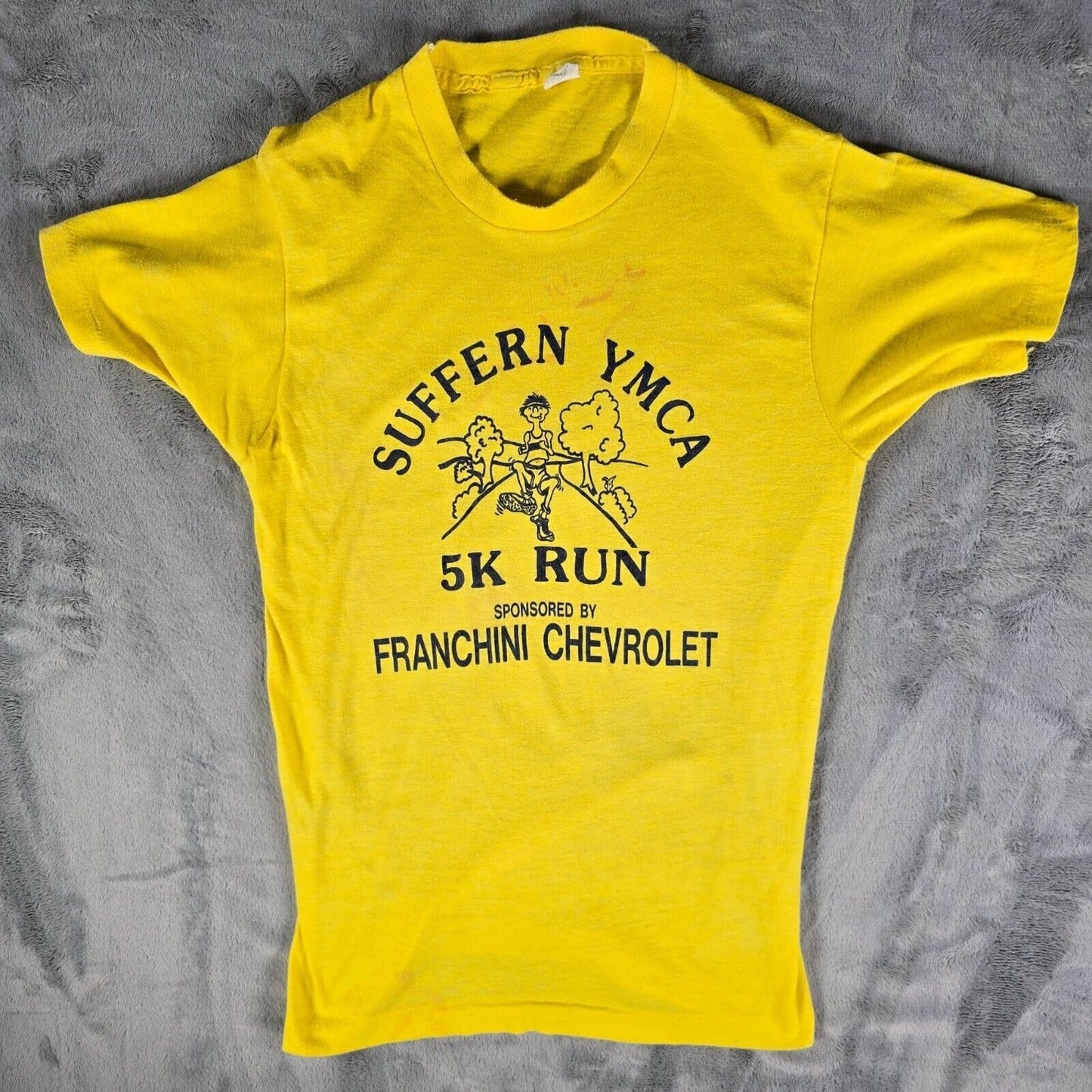 Vintage 1980s Suffern YMCA 5k Run Sponsored by Franchini Chevrolet T-Shirt (XS)