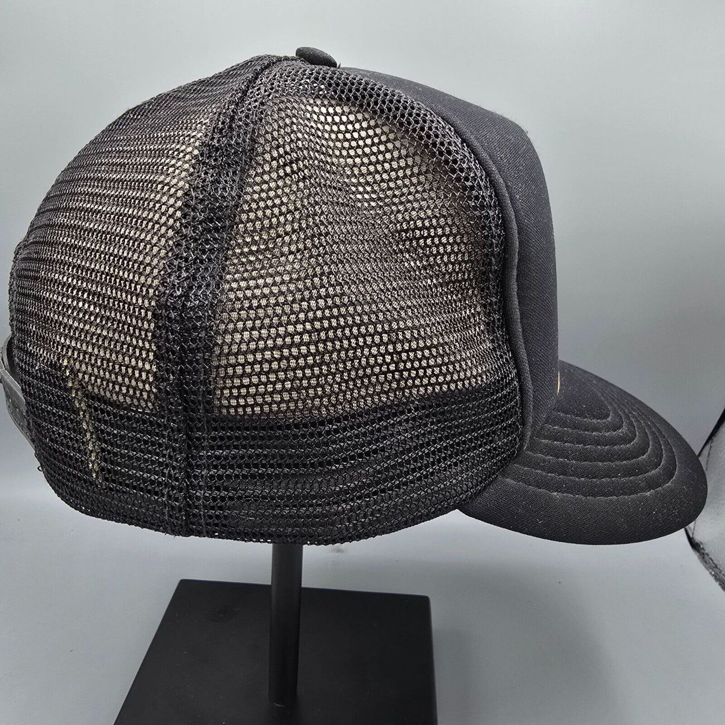 Vintage 1980s Amprobe Logo Mesh Snapback Black Designer Award Trucker Hat