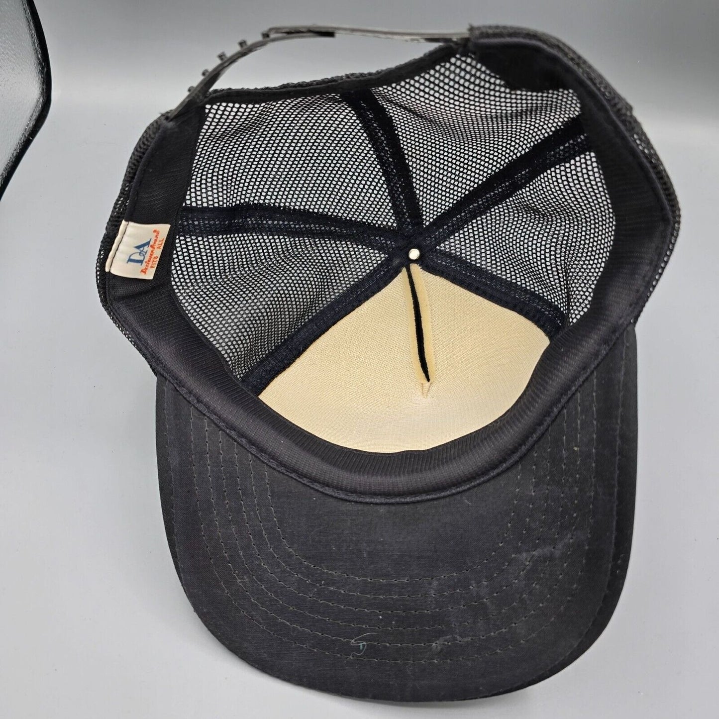 Vintage 1980s Amprobe Logo Mesh Snapback Black Designer Award Trucker Hat