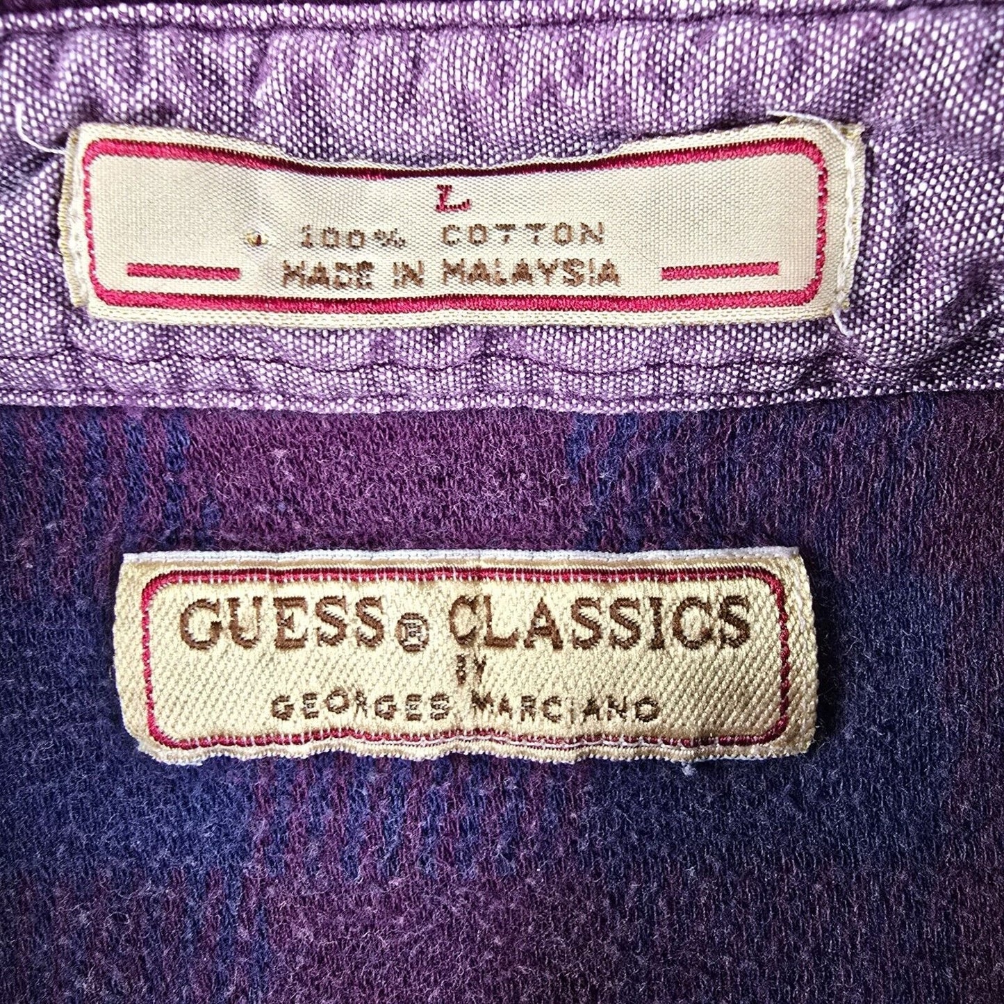 Vintage 1990s Guess Classics Aztec Pattern Long Sleeve Knit Polo (Large)