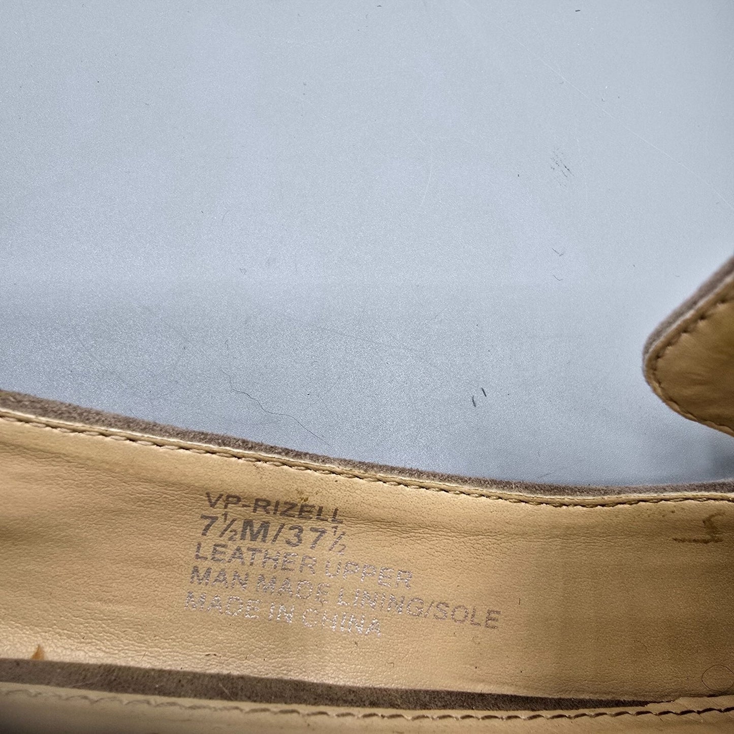 Vince Camuto Rizell Taupe Suede Pointed Toe Tasseled Slip on Loafers (7.5M)