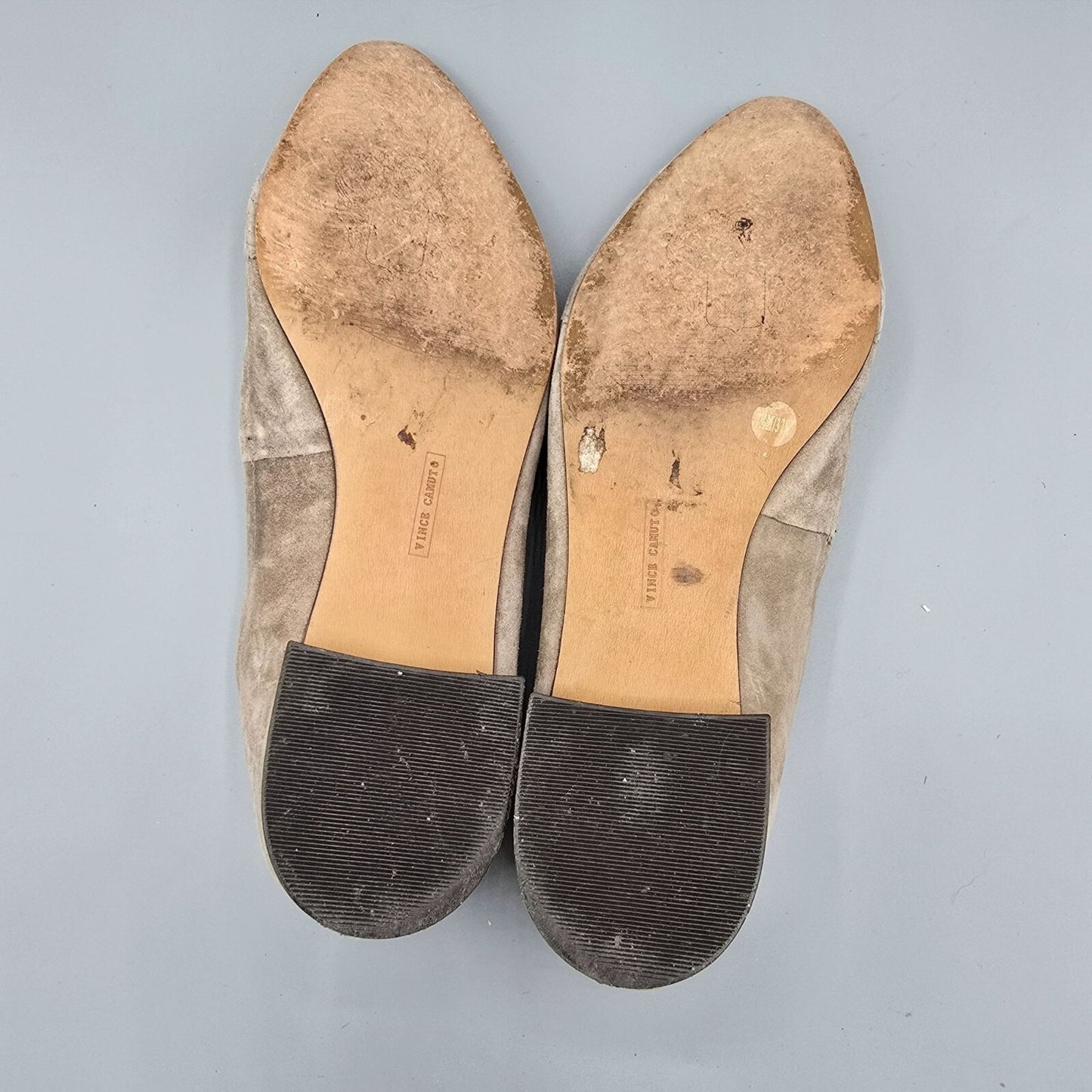 Vince Camuto Rizell Taupe Suede Pointed Toe Tasseled Slip on Loafers (7.5M)