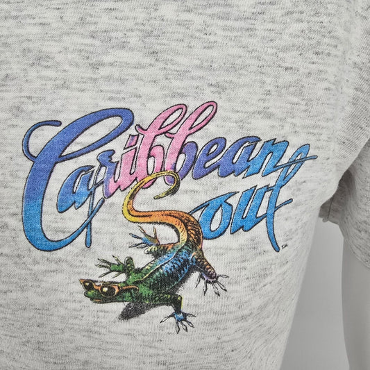 Vintage 1990s Caribbean Soul Damsel in Distress Lobster Graphic T-Shirt (L)