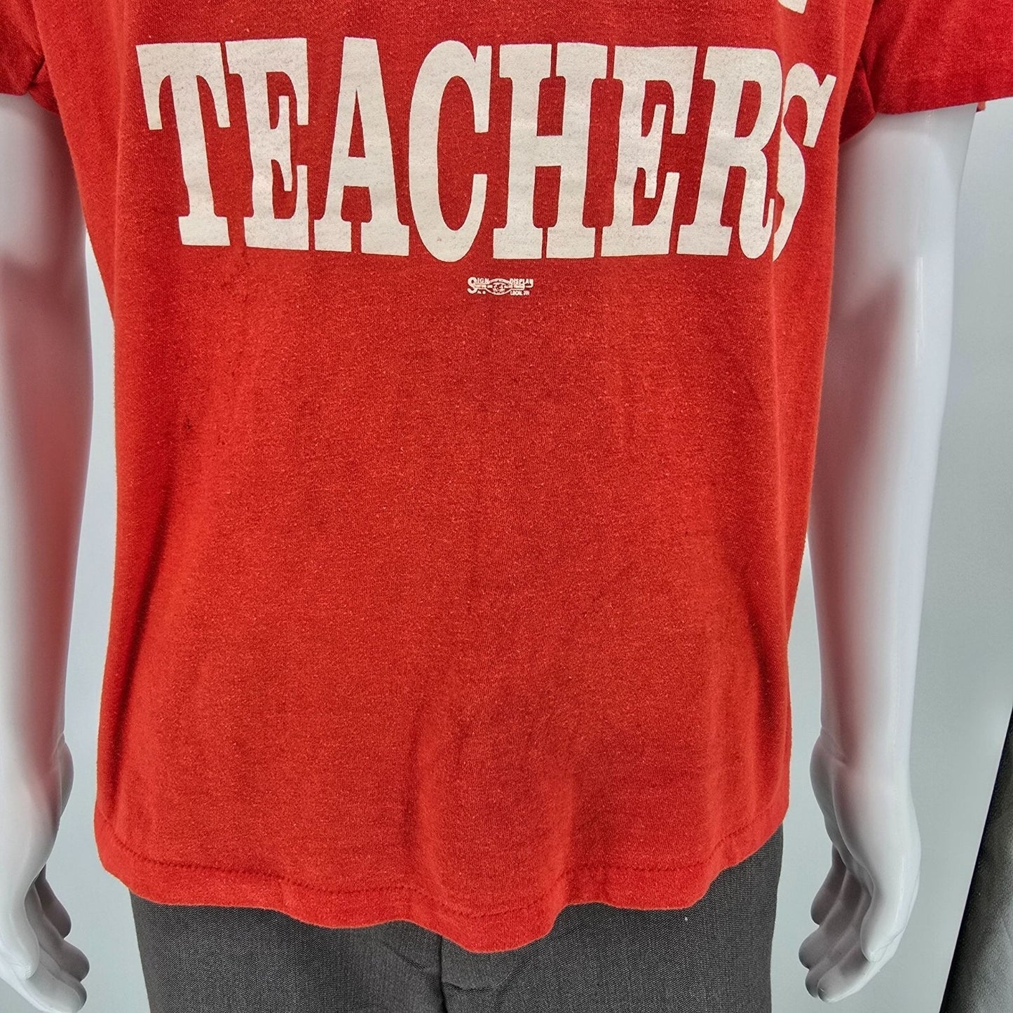 Vintage 1980s "Support Peabody Teachers" 1988 Union Strike T-Shirt (M/L)