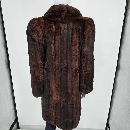 Damaged Vintage 1950s Mahogany Brown Mink? Fur Coat for Upcycling/Projects (XS)