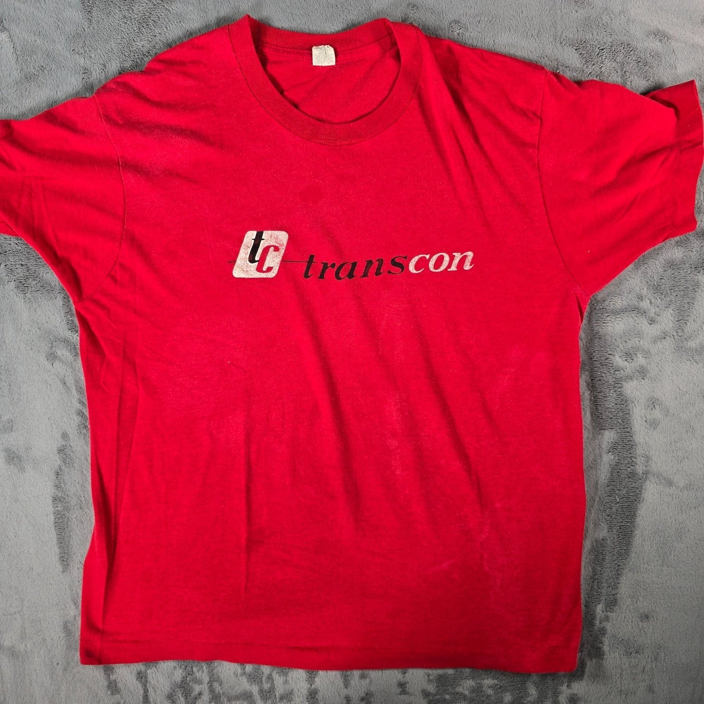 Distressed Vintage 1980s Screen Stars Transcon Lines Trucking Company T-Shirt -L