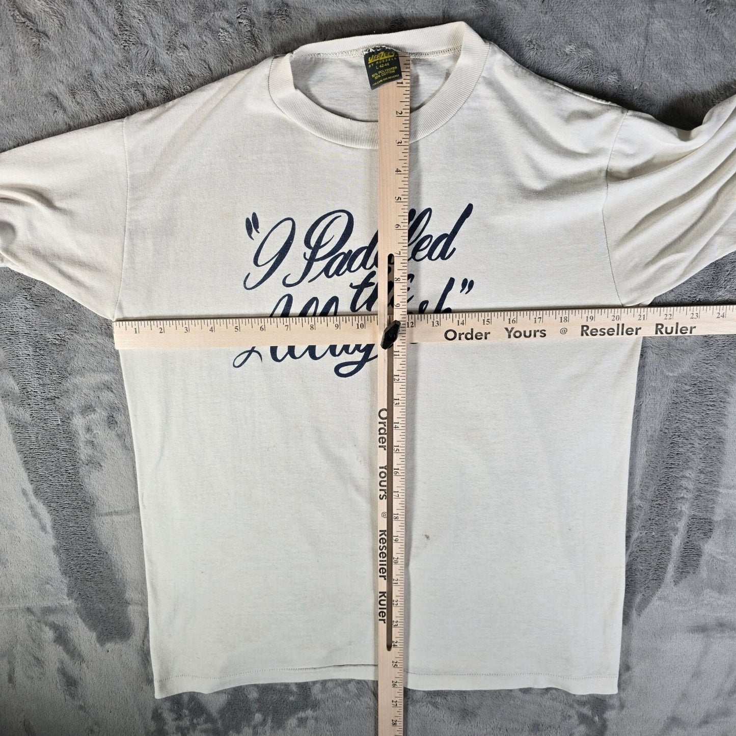 Vintage Distressed 1980s Jerzees "I Paddled the Allagash" Maine T-Shirt (L)