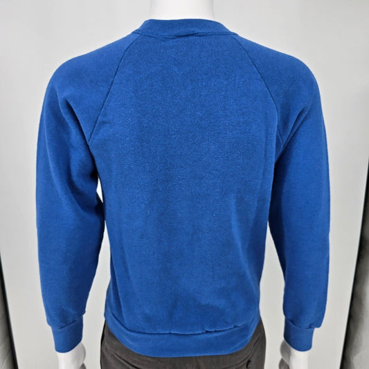 Vintage 1980s Brookville (Ohio) Blue Devils Soccer Parent Blue Sweatshirt (M)