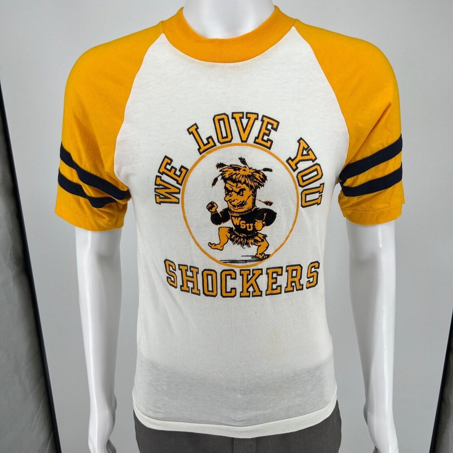 Vintage 1980s Champion Wichita State University Shockers WuShock T-Shirt (XS)