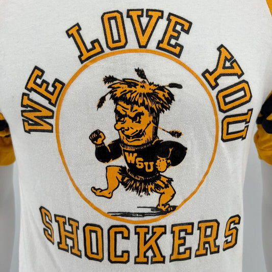 Vintage 1980s Champion Wichita State University Shockers WuShock T-Shirt (XS)