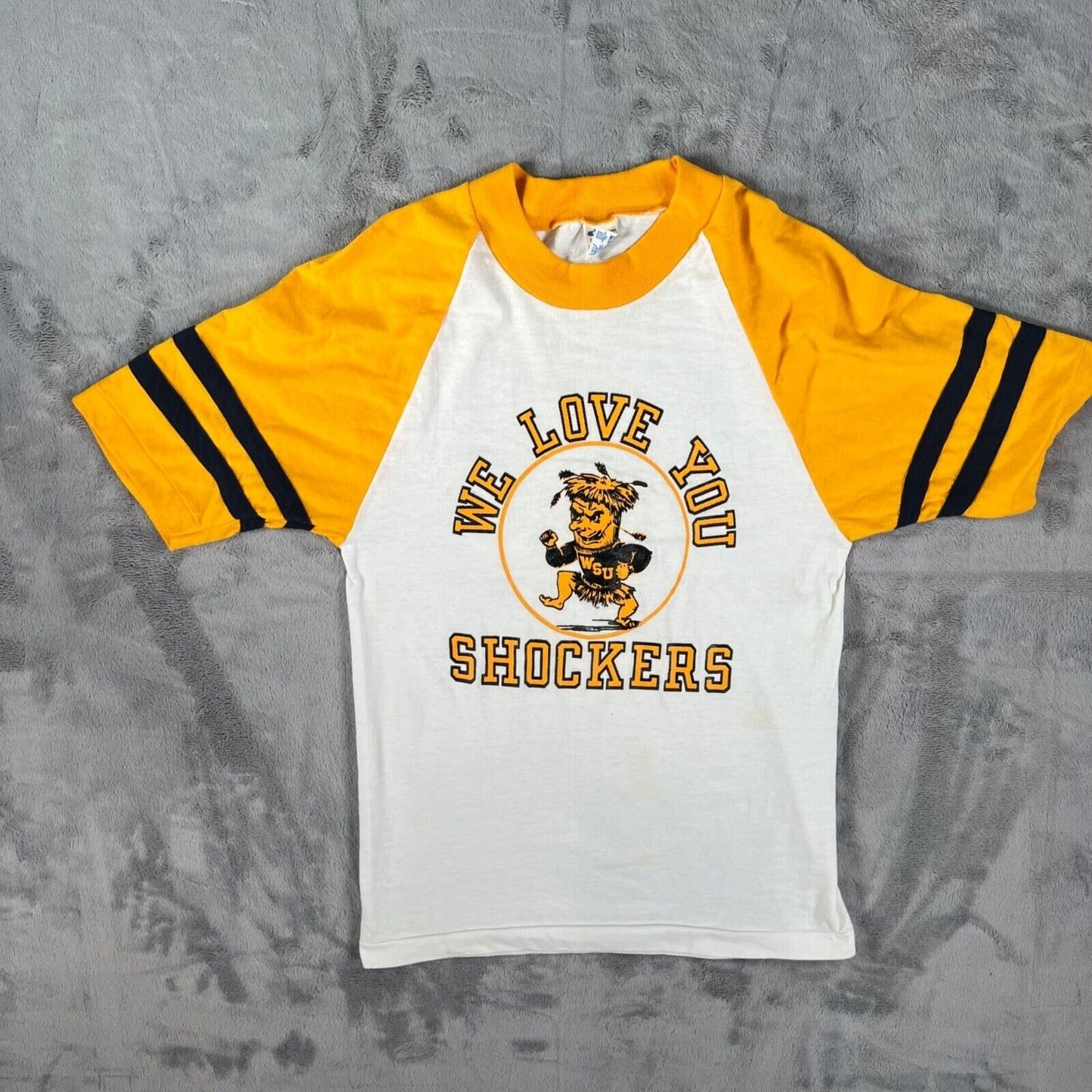 Vintage 1980s Champion Wichita State University Shockers WuShock T-Shirt (XS)