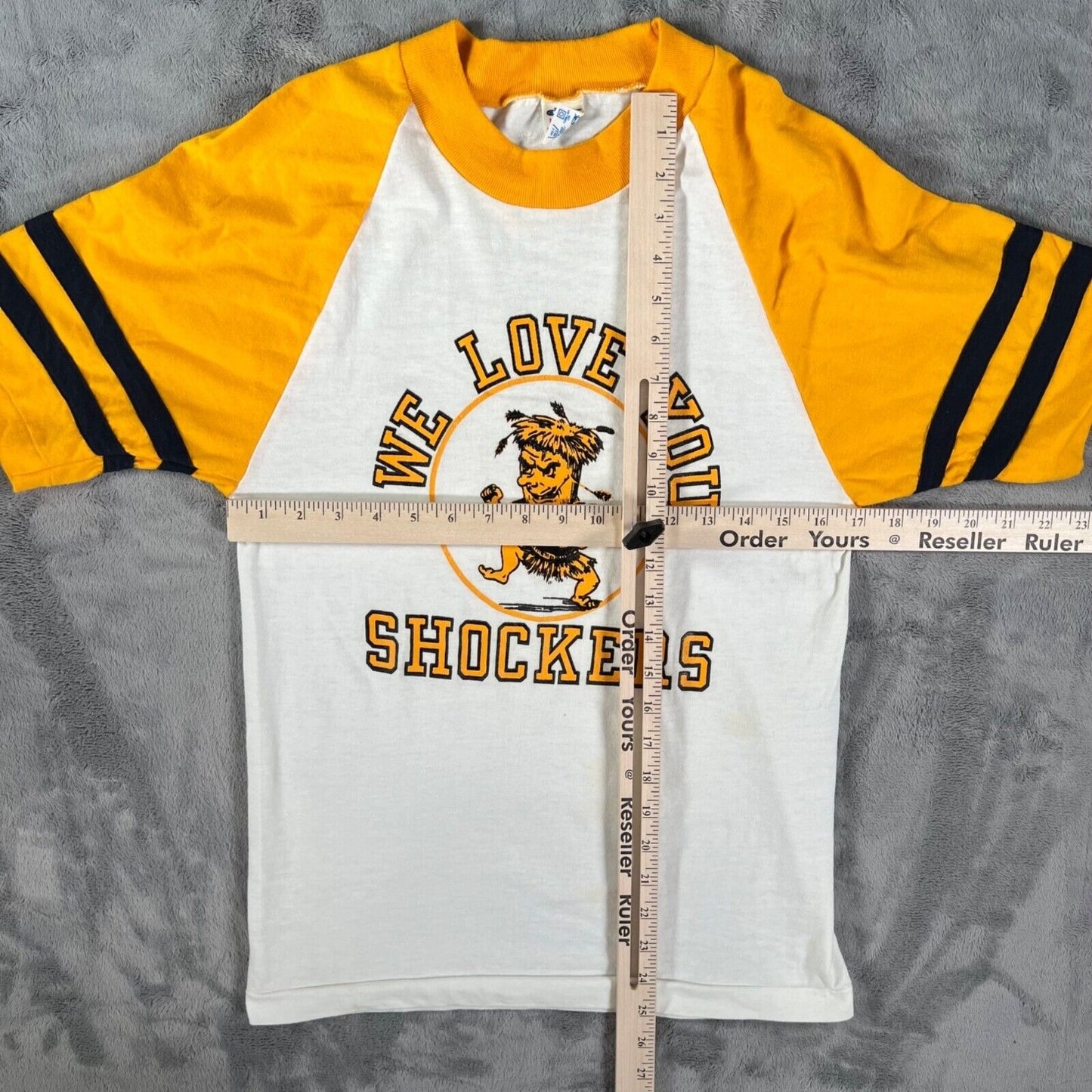 Vintage 1980s Champion Wichita State University Shockers WuShock T-Shirt (XS)