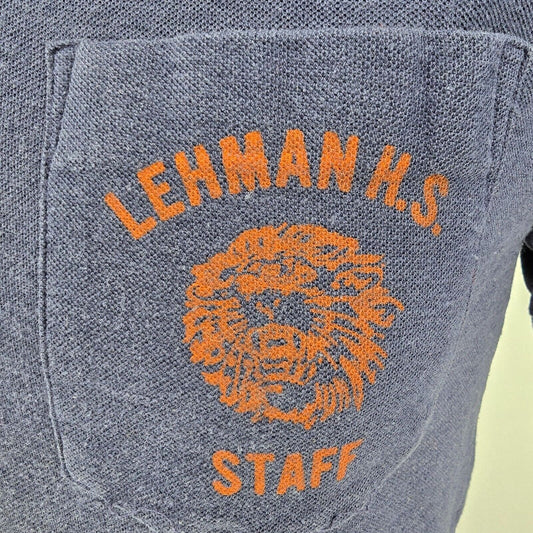 Vintage 1970s Bronx, NY Herbert H. Lehman High School Staff Polo Shirt (Small)