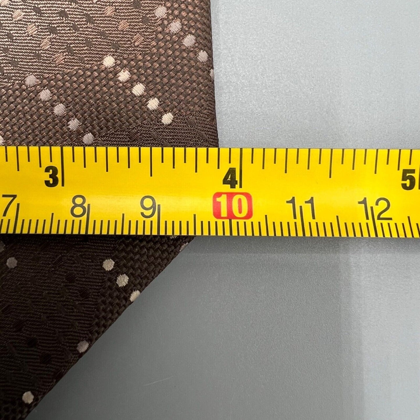 Vintage 1990s Deadstock NWT Wembley Brown Geometric Pattern Polyester Necktie