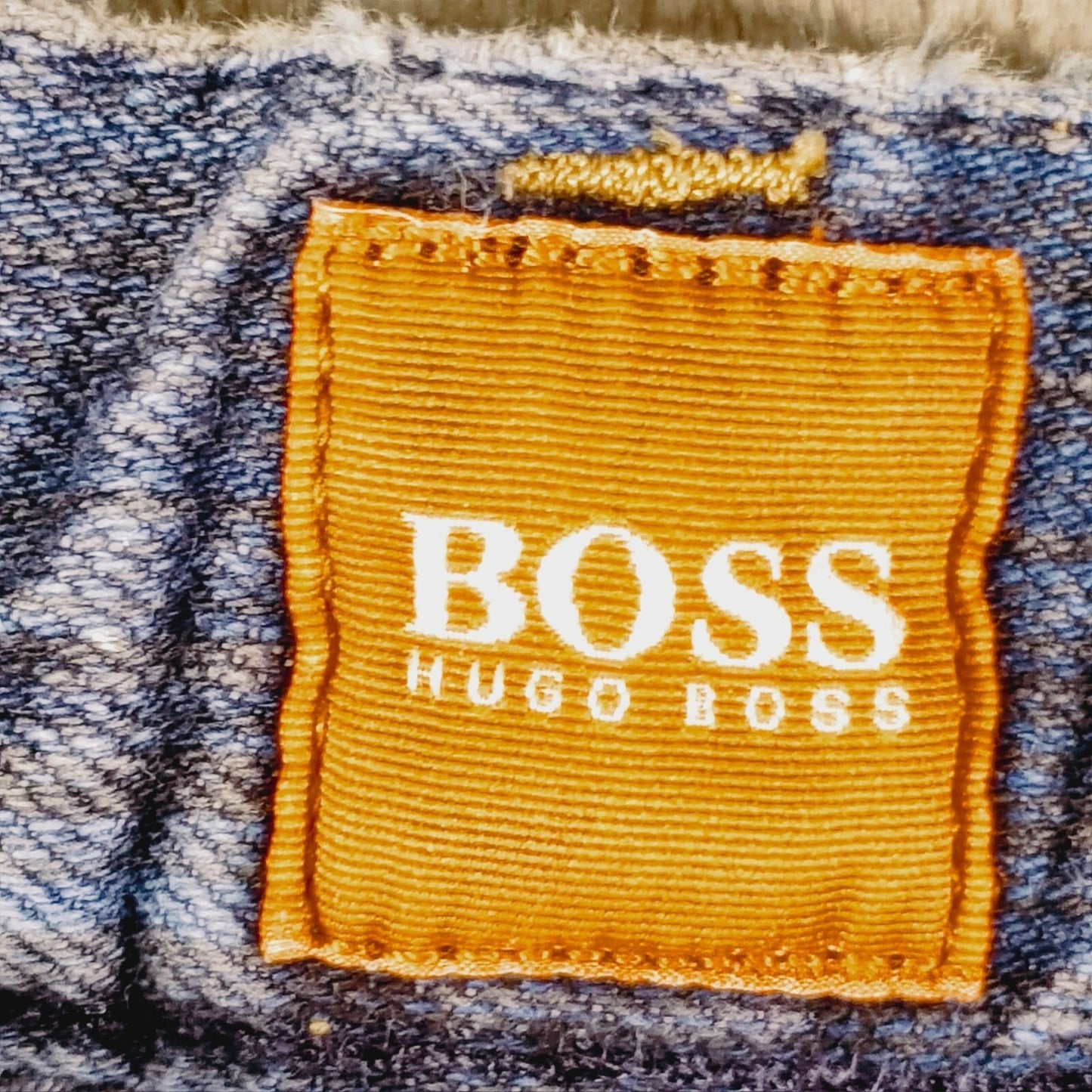 Hugo Boss Mens Regular Fit 100% Cotton Black Striped Blue Jeans (34x32)