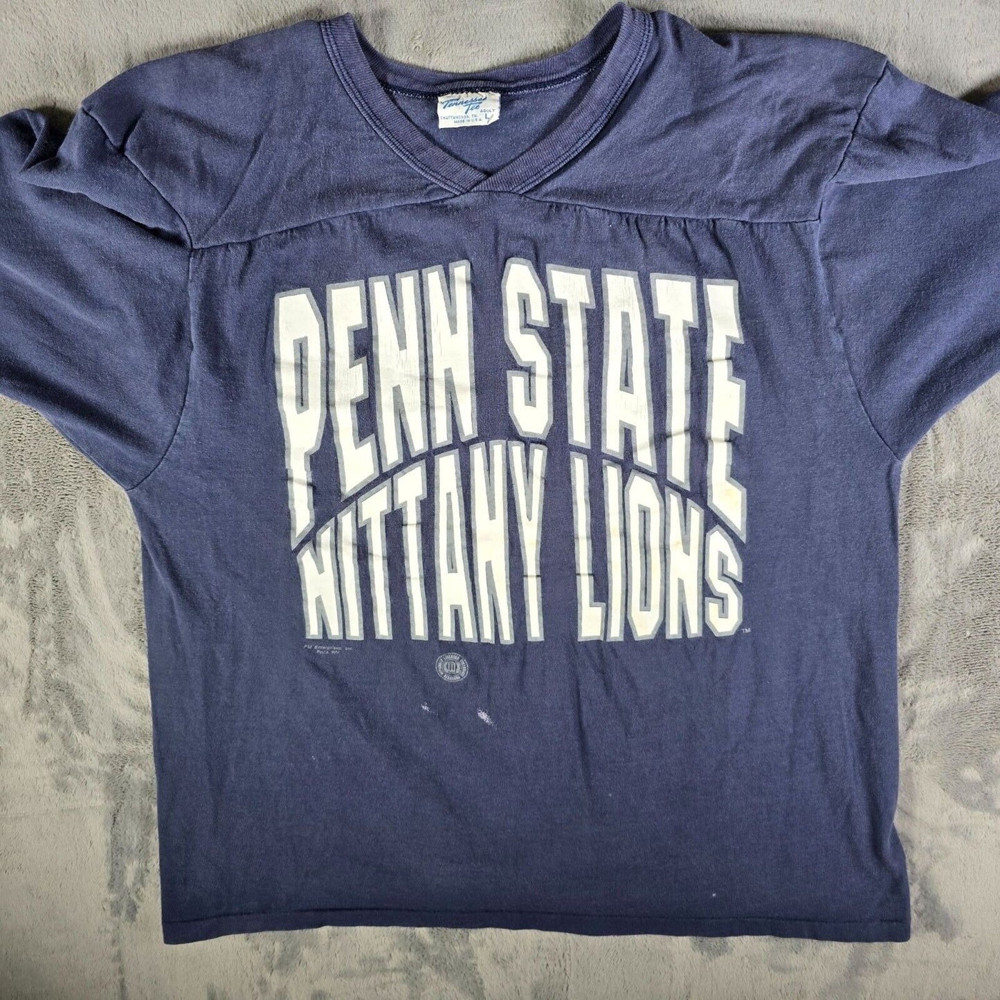 Vintage 1980s Tennessee Tee Penn State Nittany Lions Football Jersey T-Shirt (L)
