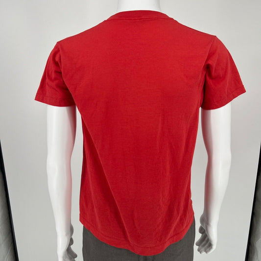 Vintage 1980s Screen Stars Red/White "We Can Do It! AMH" T-Shirt (Medium)