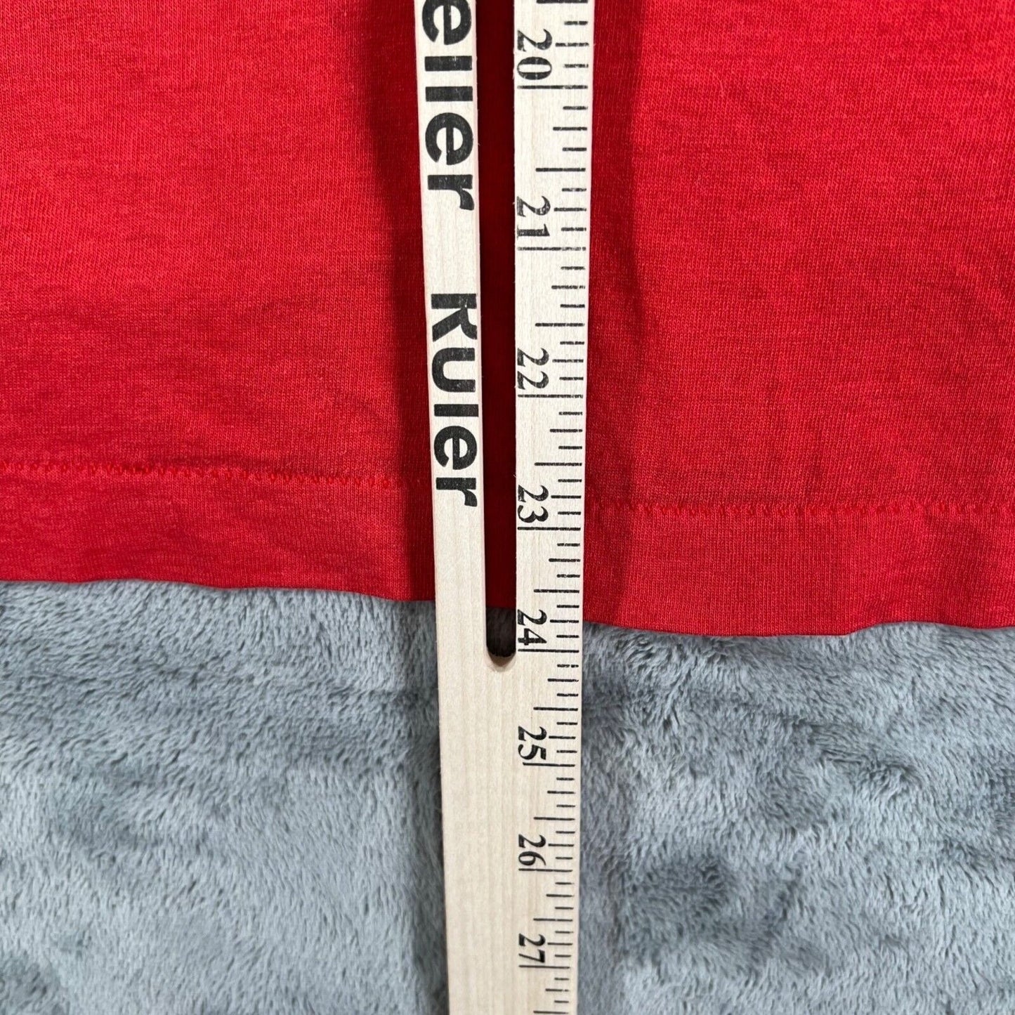 Vintage 1980s Screen Stars Red/White "We Can Do It! AMH" T-Shirt (Medium)