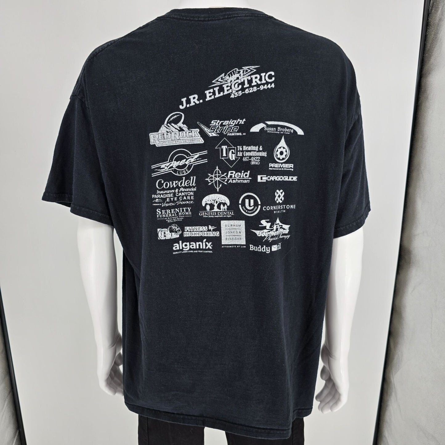 Early 2010s Gildan "Just Read It" Nike Swoosh Parody Faded Black T-Shirt (2XL)