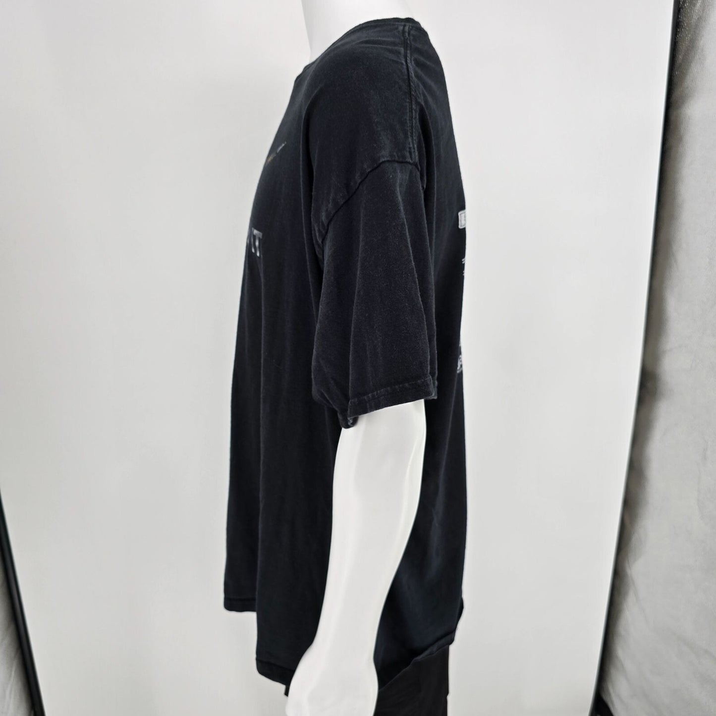 Early 2010s Gildan "Just Read It" Nike Swoosh Parody Faded Black T-Shirt (2XL)