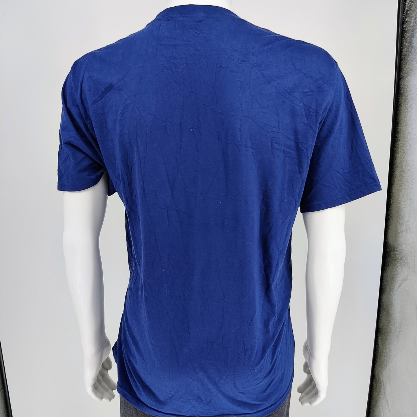 Blue "I Came I Mowed I Kick Grass" Lawn Mowing Graphic T-Shirt (Large)