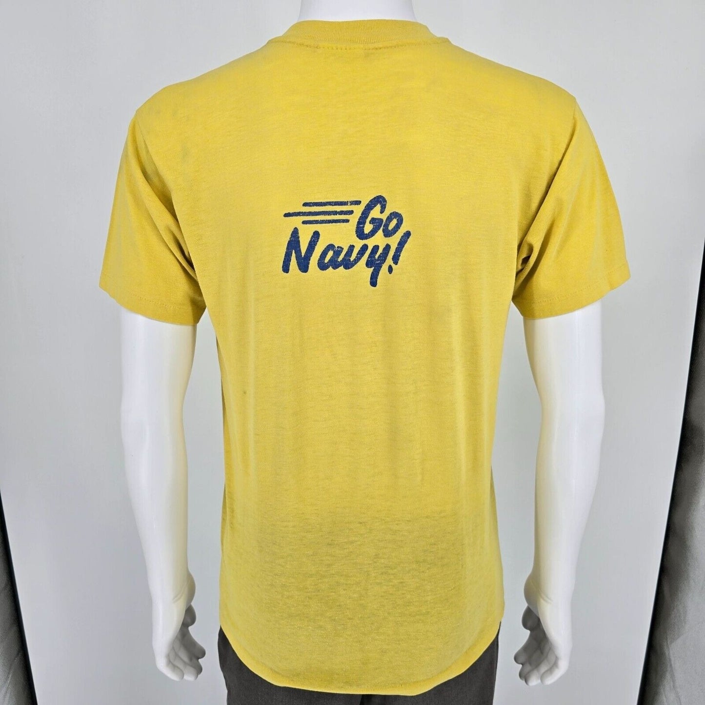 Distressed Vintage 1980s Stedman NSCS Walk-A-Thon Team "Go Navy!" T-Shirt (M)
