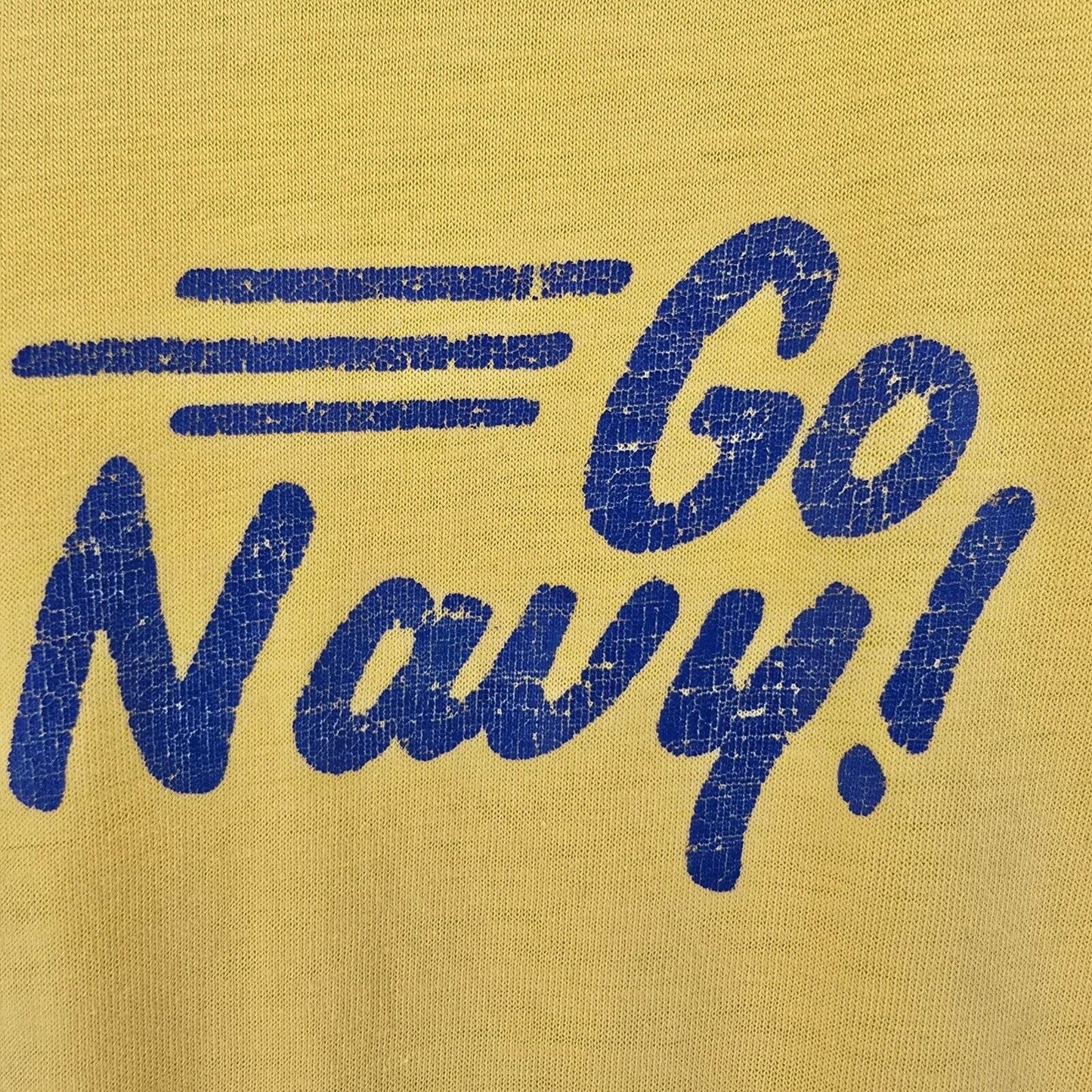 Distressed Vintage 1980s Stedman NSCS Walk-A-Thon Team "Go Navy!" T-Shirt (M)