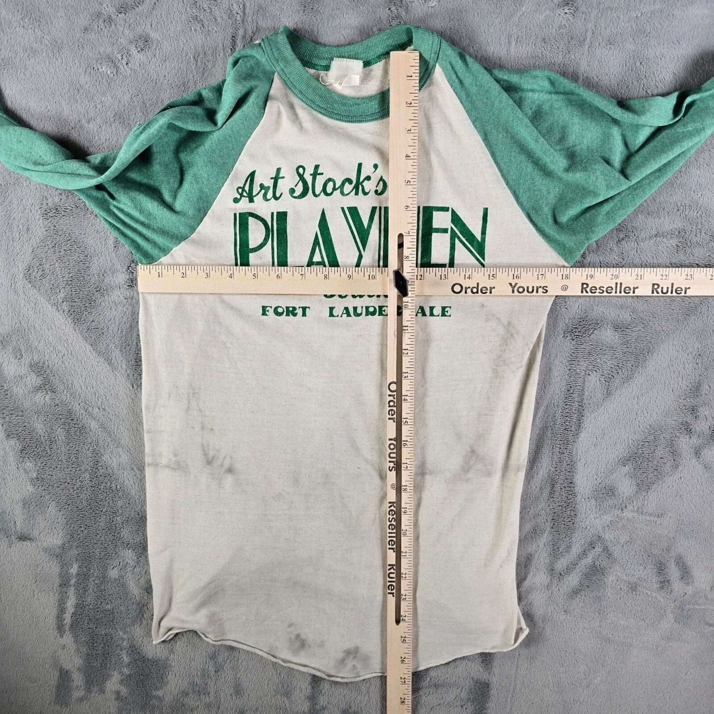 Vintage Thrashed 1970s Art Stock's Playpen South Fort Lauderdale T-Shirt (Small)