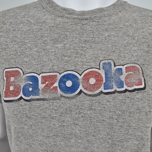 Distressed 2000s Steve & Barry's Bazooka Bubble Gum Logo Gray T-Shirt (S)