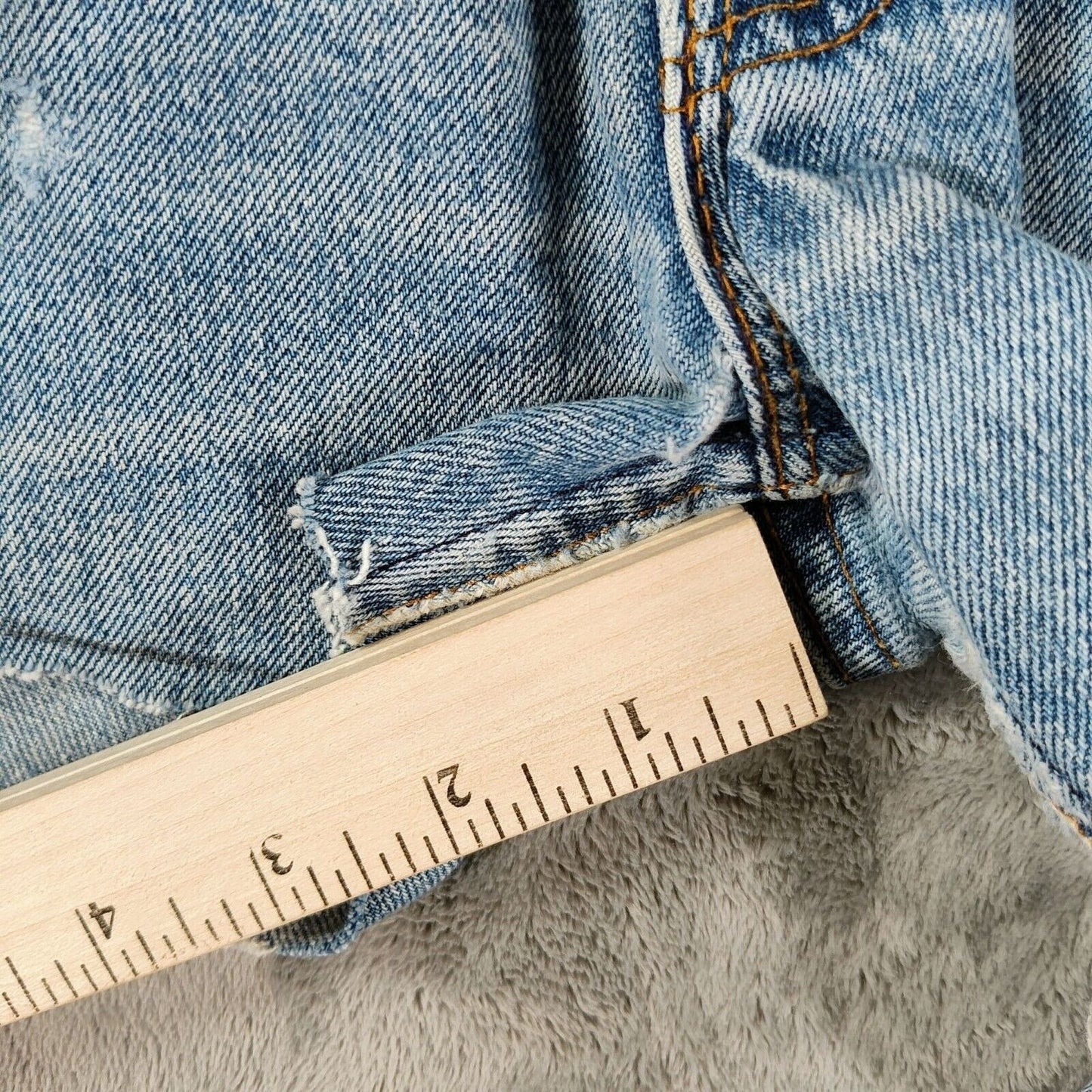 Vintage 1991 Levi's 501XX DIY Blue Denim Cutoff Jean Shorts (W33)