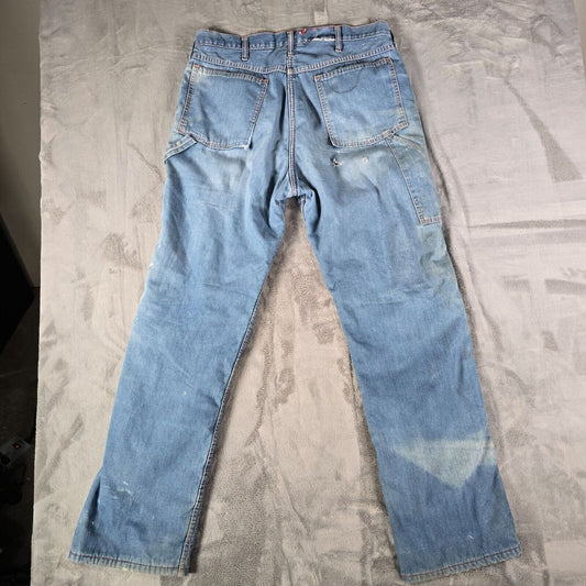 Thrashed Vintage 1970s Scovill Zipper Lined European Carpenter Jeans (36x32)