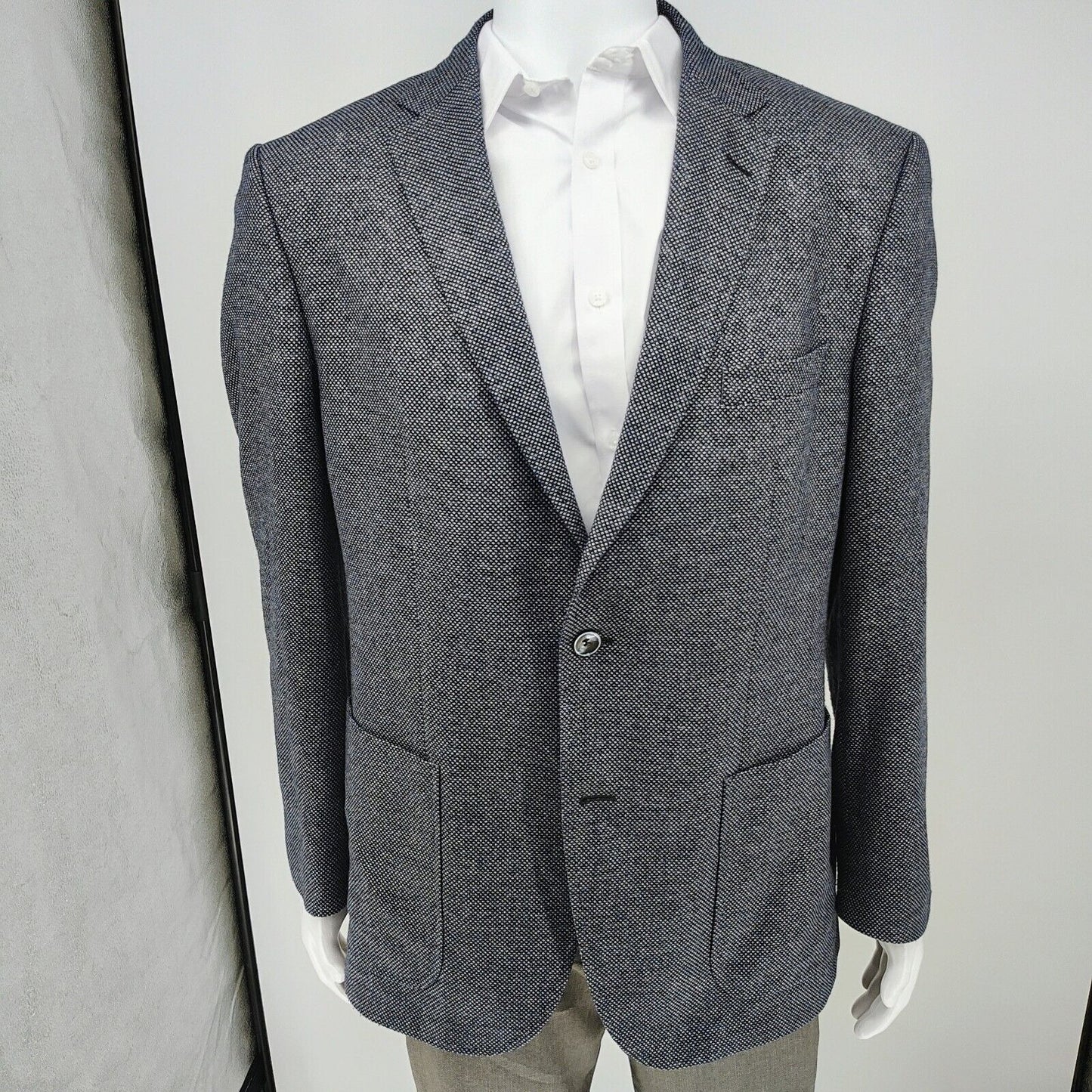 Boss Hugo Boss Janson1 Janson Blue Micro Check Sport Coat (44R)- $795 Retail