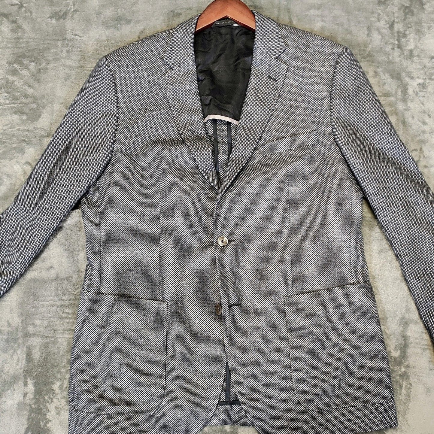 Boss Hugo Boss Janson1 Janson Blue Micro Check Sport Coat (44R)- $795 Retail