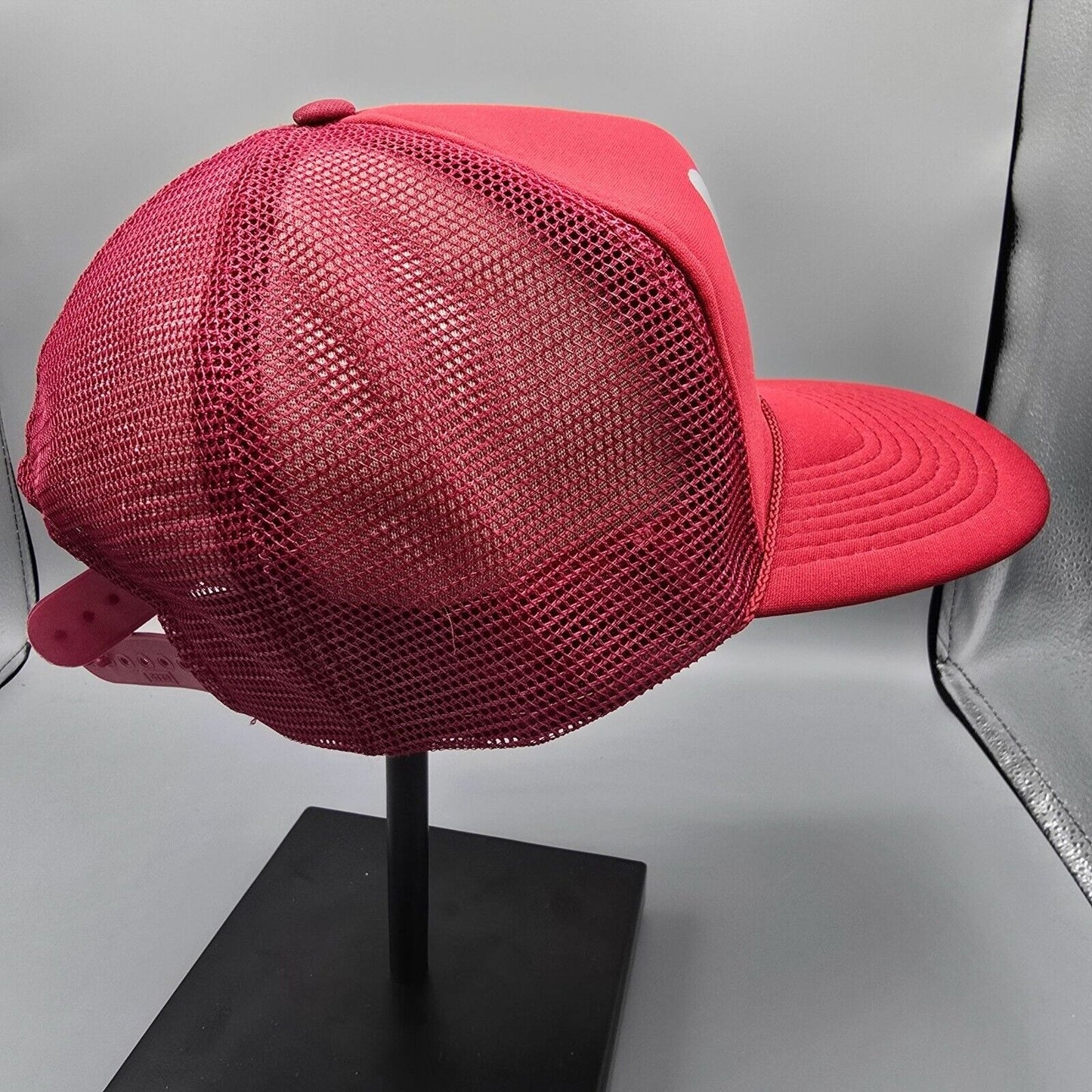 Vintage 1990s Distressed 929 Area Code Red Otto Mesh Back Trucker Hat *Damaged