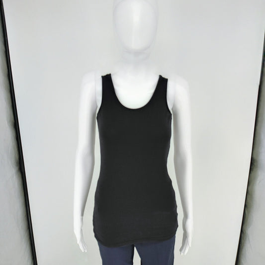Coldwater Creek Women's Black Cotton/Modal Scoop Neckline Stretch Tank Top (XS)