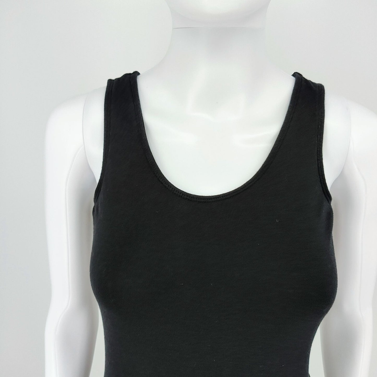 Coldwater Creek Women's Black Cotton/Modal Scoop Neckline Stretch Tank Top (XS)