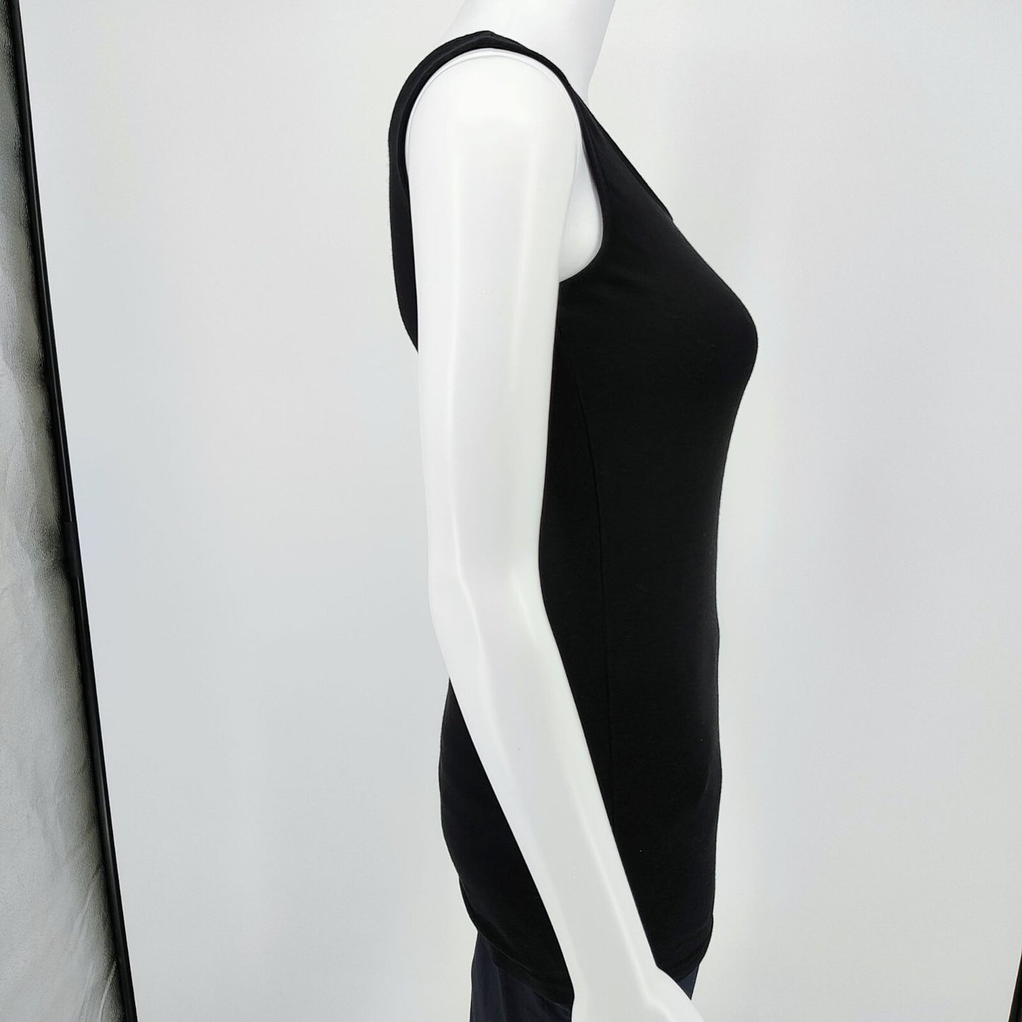 Coldwater Creek Women's Black Cotton/Modal Scoop Neckline Stretch Tank Top (XS)