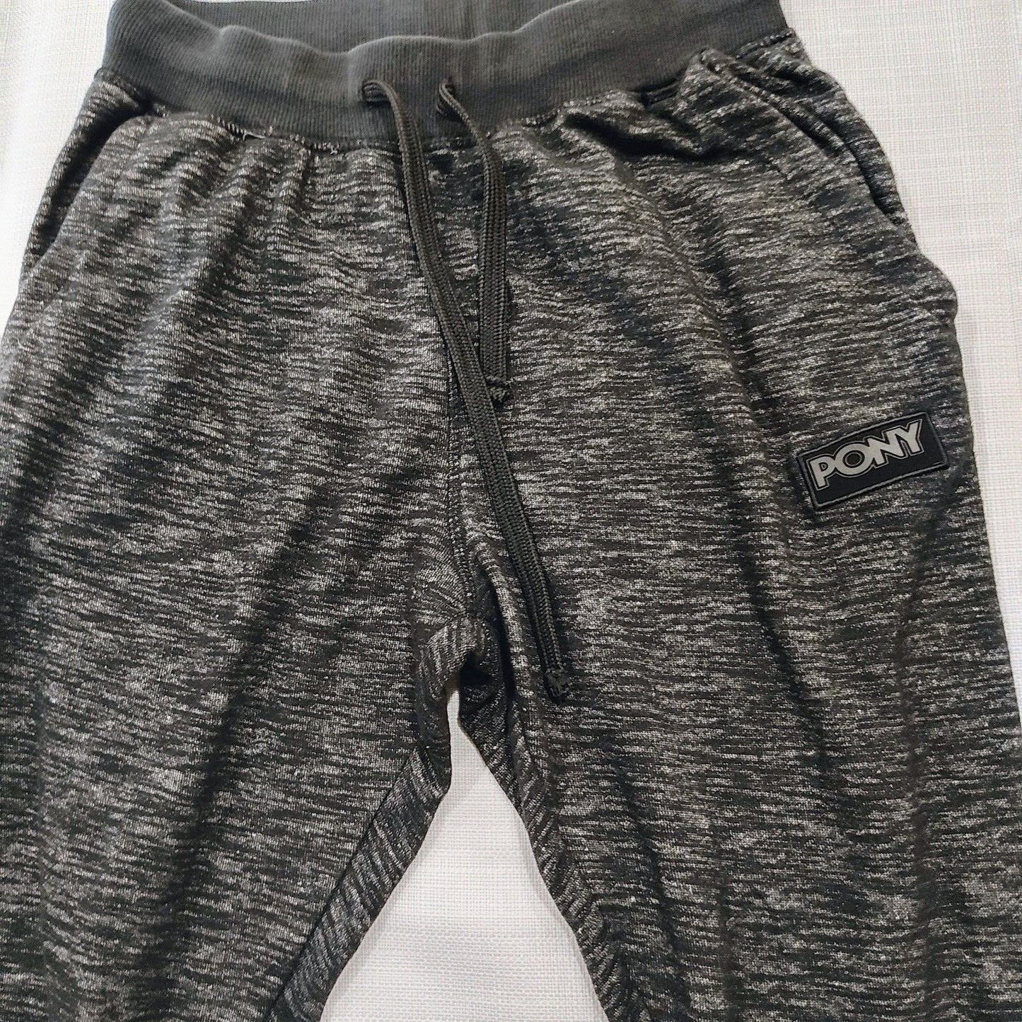 PONY Gray and Black Logo and Drawstring Sweatpants (Small)