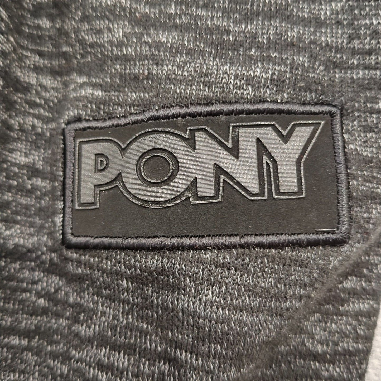 PONY Gray and Black Logo and Drawstring Sweatpants (Small)