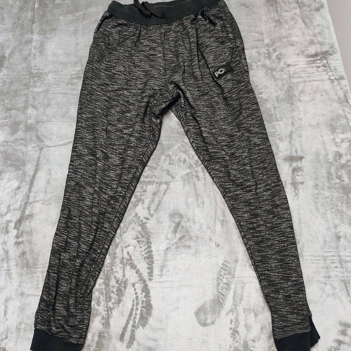 PONY Gray and Black Logo and Drawstring Sweatpants (Small)
