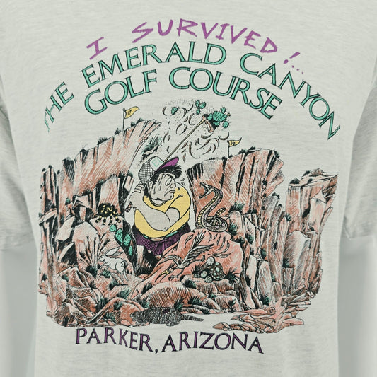Vintage 1990s I Survived Emerald Canyon Golf Course Parker Arizona T-Shirt (XL)