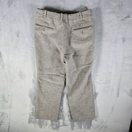 Vintage 1960s Hickey Freeman Gray Wool Herringbone Trousers (31x24) *Fair Cond.