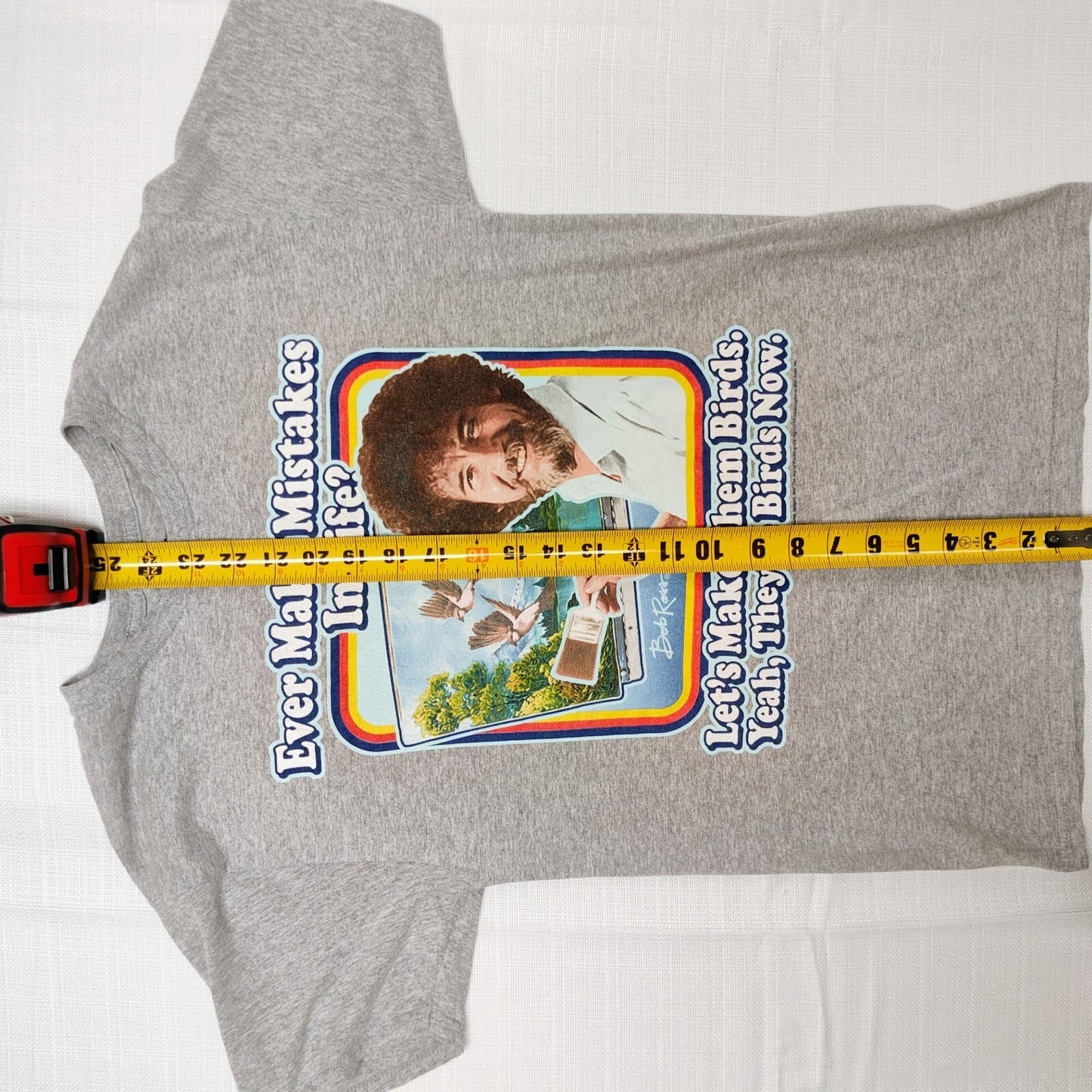 Bob Ross "Ever Makes Mistakes in Life? Let's Make Them Birds" T-Shirt (S)