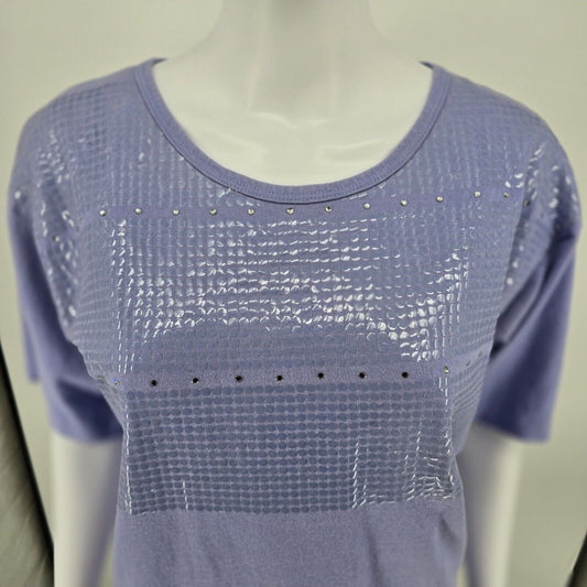 Vintage 1990s Made in USA Learsi Collection Lavender Sequin/Rhinestone Top (L)