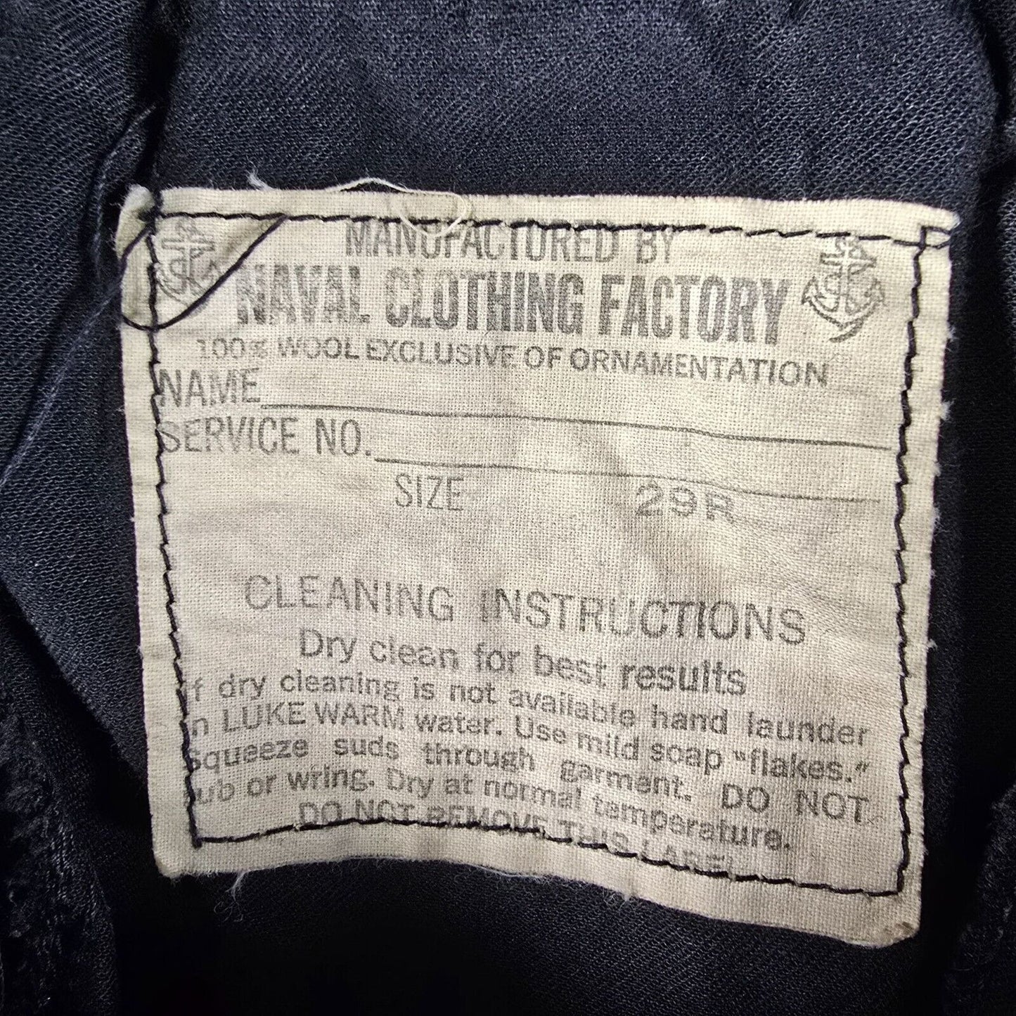 Vintage Late 1940s Early 1950s U.S. Naval Clothing Factory Wool Pants (27x27)