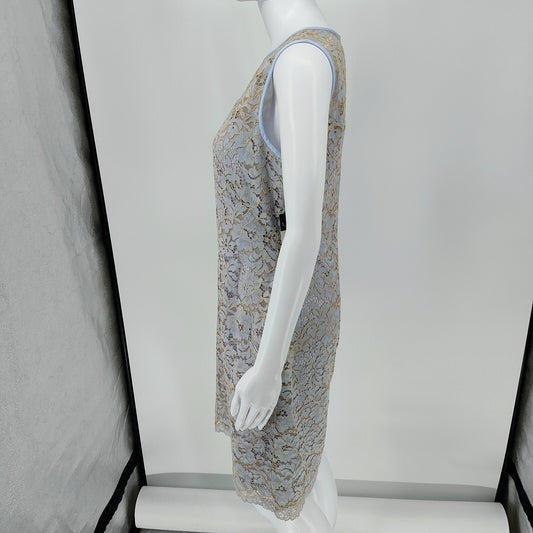 NWT Lauren Ralph Lauren Women's Blue Lace Sleeveless Sheath Dress (8P Petite)