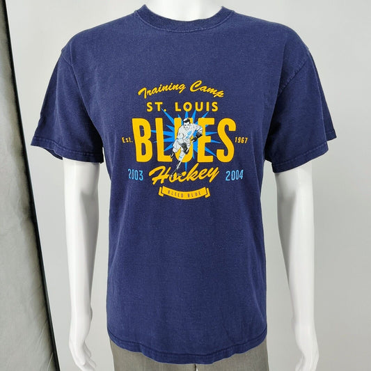 Vintage St. Louis Blues Hockey Bleed Blue 2003-2004 Training Camp T-Shirt (L)